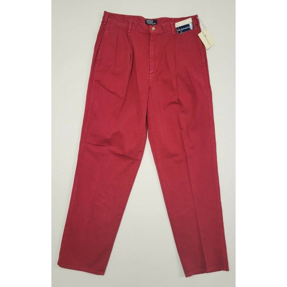 Vtg Polo Ralph Lauren Watson Pant Made in USA Red Men's Size 35 x 36‎ NWT NEW